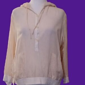 ^ GAP Cream Striped Oversized Polo Shirt